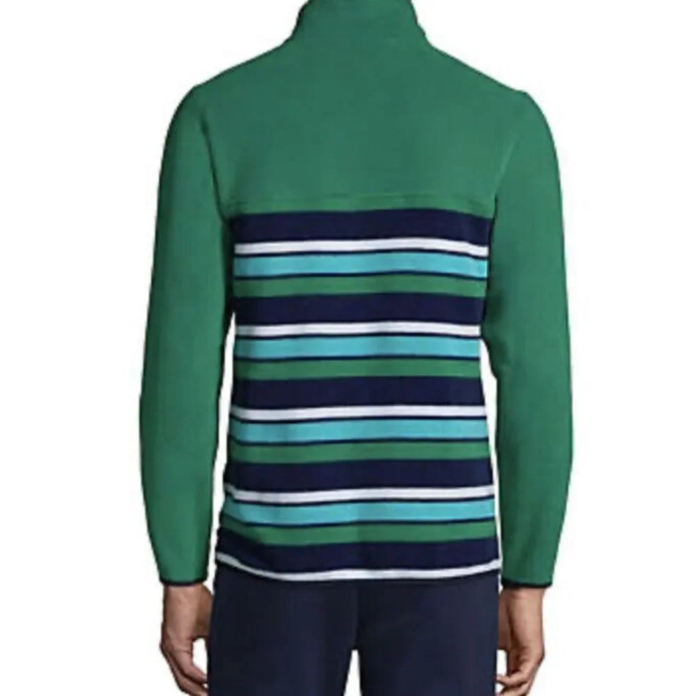 New LANDS' END Heritage‎ Fleece T-Snap Neck Pullover Thermacheck 200 Mens Size L